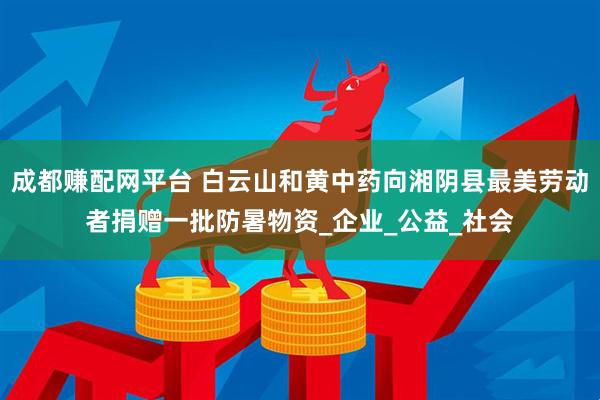 成都赚配网平台 白云山和黄中药向湘阴县最美劳动者捐赠一批防暑物资_企业_公益_社会